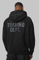 sudadera man active recta con capucha y estampado training dept negro