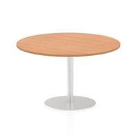 italia 1200mm poseur round table oak top 725mm high leg