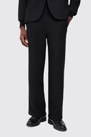 pantalon elegante de tejido boucle con pernera ancha negro