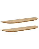 pack 2 estanterias redondeadas de madera flotantes medio 180x32cm