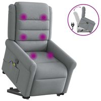 vidaxl sillon de masaje reclinable de pie de tela gris claro