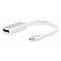 equip cable usb tipo c macho a displayport hembra 15cm plata