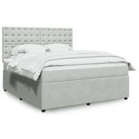 vidaxl cama box spring con colchon terciopelo gris claro 180x200 cm