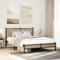 vidaxl estructura de cama sin colchon metal roble sonoma 150x200 cm