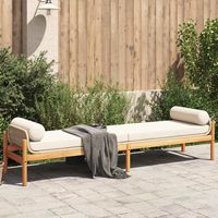 vidaxl banco de jardin con cojin ratan sintetico acacia beige