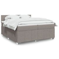 vidaxl cama box spring con colchon tela gris taupe 200x200 cm