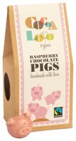 cocoa loco white chocolate  raspberry pigs - 100g