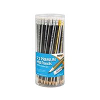 tiger assorted hb eraser pencils pot 72 pack 301534