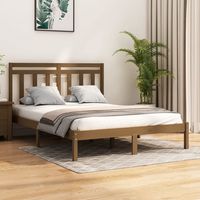 vidaxl estructura de cama madera maciza de pino marron miel 120x200 cm