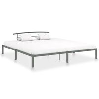 vidaxl estructura de cama sin colchon metal gris 180x200 cm