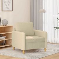 vidaxl sillon de tela color crema 60 cm