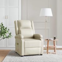 vidaxl sillon de masaje de cuero sintetico crema