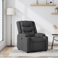 vidaxl sillon reclinable de tela gris oscuro