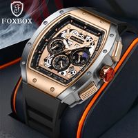 reloj de pulsera de cuarzo impermeable para hombres de foxbox relojes deportivos de silicona con fecha