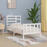 vidaxl estructura de cama sin colchon madera de pino blanca 90x200 cm