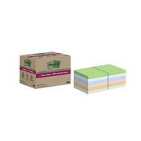 post-it super sticky recycled 76x76mm assorted pack of 12