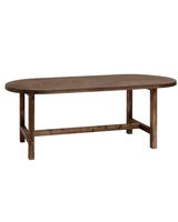 mesa de comedor de madera maciza ovalada en tono nogal de 200x85cm