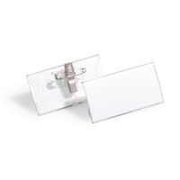 durable acrylic combi clip badge 40x76mm