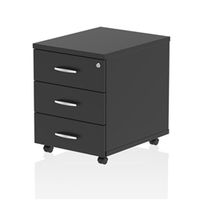 impulse 3 drawer mobile pedestal black