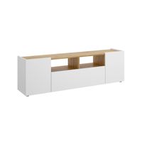 mueble tv efecto madera blanco roble anudado 142x34h44 cm