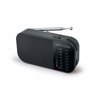 muse m025r radio fm portatil negra