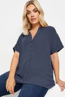 yours blusa azul marino escote de muesca mujer curvy y tallas grandes yours