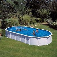 piscina desmontable de acero blanco ovalada gre 10 x 55 x 132 m