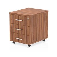 impulse mobile pedestal 3 drawer walnut - i000125