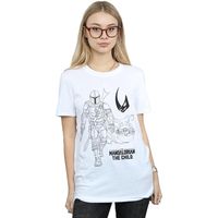 disney camiseta manga larga the mandalorian clan of two para mujer