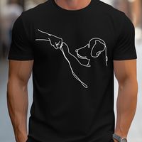 camiseta de manga corta con cuello redondo para hombre con estampado de perro moda y ajuste regular ideal para primavera verano y vacaciones