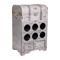 baul botellero de madera con arcon y hueco de 6 botellas  41x30x64h cm