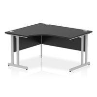 impulse 1400 lh crescent desk blacksilver cantilever leg