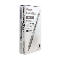 pentel energel xm retractable gel pen medium black pack of 12 bl77-a