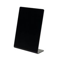 deflecto slanted display sign acrylic a6 portrait black sspa614-2