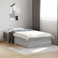 vidaxl cama con cajones madera de ingenieria gris sonoma 75x190 cm