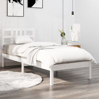 vidaxl estructura de cama madera maciza individual blanco 75x190 cm