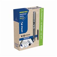 pilot hi-tecpoint v5 liquid ink rollerball 10 pens  30 refills black