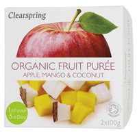 clearspring organic fruit puree - apple  mango  coconut - 2 x 100g