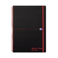 black n red book wirebound recycled polypropylene 90gsm - 100080167