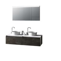 mueble de bano 6 piezas con doble lavabo en melamina oxido