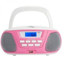 aiwa boombox bbtu-300 radio cd bluetooth infantil rosa