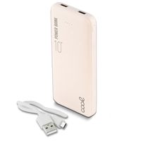 cool leather powerbank 10000mah 2xusb blanca