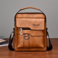 bolso de hombro de cuero pu para hombres bolso retro de negocios vertical casual gran capacidad portatil y conveniente regalo de san valentin para novio regalo para esposo