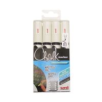 uni-ball unichalk chalk marker medium white 4 pack