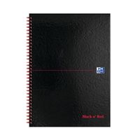 black n red wirebound hardback notebook ruled a4 pack 5 plus 2 foc