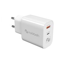 nubbeh booth cargador pared pd usb-c 30w quick charger 30 blanco