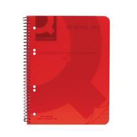 q-connect spiral bound polypropylene notebook 160 pages a5 red 5 pk