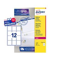 avery addressing labels laser jam-free 12 per sheet 635x72mm white re