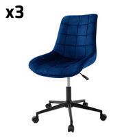 silla ergonomica de oficina con ruedas set de 3 terciopelo