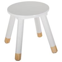 taburete de madera infantil blanco